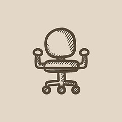 Image showing Office chair sketch icon.