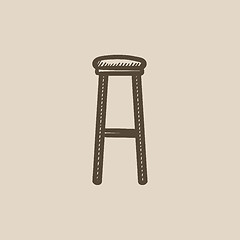 Image showing Barstool sketch icon.