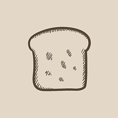 Image showing Single slice of bread sketch icon.