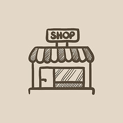 Image showing Shop store sketch icon.