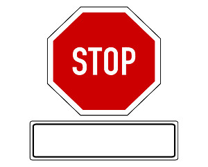 Image showing Stop sign with added sign