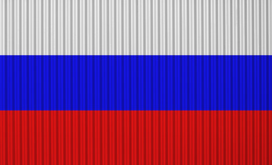 Image showing Flag on corrugated iron