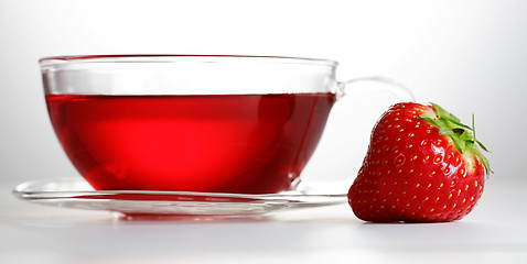 Image showing Fruit tea with strawberry