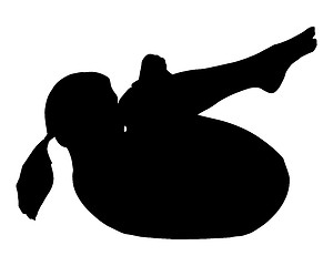 Image showing Silhouette of woman doing exercises