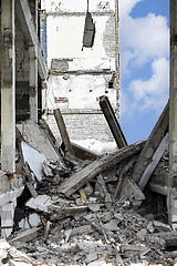 Image showing Pieces of Metal and Stone are Crumbling from Demolished Building Floors