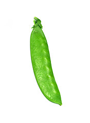 Image showing fresh green peas isolated on a white background. Studio photo