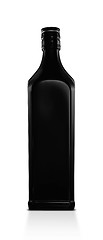 Image showing The black matte bottle is isolated on a white background