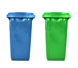 Image showing plastic garbage bins isolated
