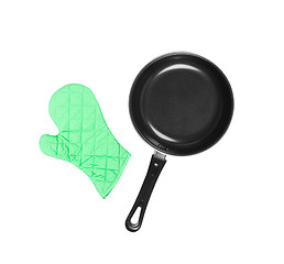 Image showing kitchen glove with pan