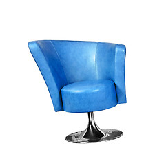 Image showing Leather blue chair