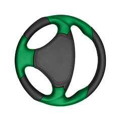 Image showing Isolated steering wheel of a car