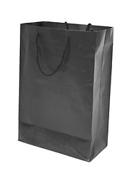 Image showing black empty shopping bag on white