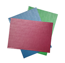 Image showing Blank three upright books isolated