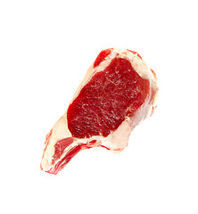 Image showing Red and Tasty Steak isolated on white background