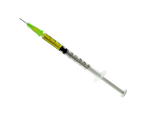 Image showing Glass syringe isolated on a white