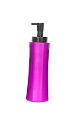 Image showing Purple cosmetic bottle isolated on the white