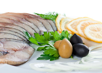 Image showing sliced fish with vegetables