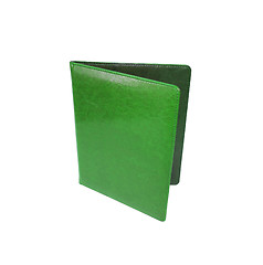 Image showing Leather green folder isolated on white