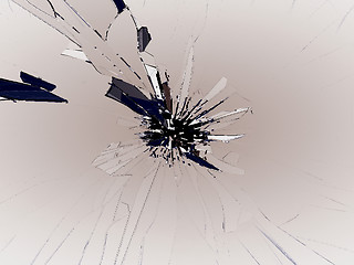 Image showing Destructed or broken glass isolated on black