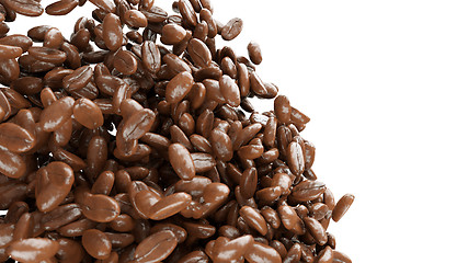 Image showing roasted coffee beans mixing isolated