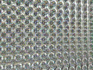 Image showing Group of sparkling large diamonds or gemstones in rows