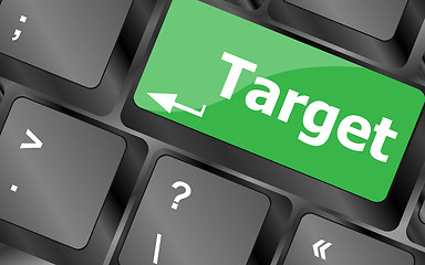 Image showing target button on computer keyboard. business concept. Keyboard keys icon button vector