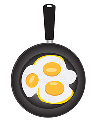 Image showing Omelette from egg on griddle