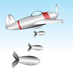 Image showing Plane throws bombs