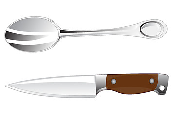 Image showing Knife and spoon