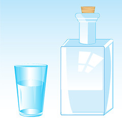 Image showing Bottle and glass