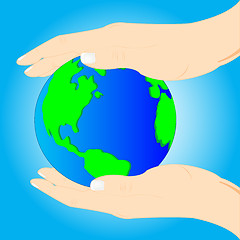 Image showing Planet land in hand of the person