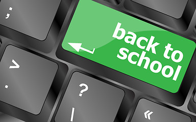Image showing Back to school key on computer keyboard. Keyboard keys icon button vector
