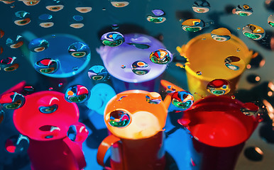 Image showing Multicoloredl abstract background through drops