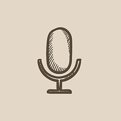 Image showing Retro microphone sketch icon.