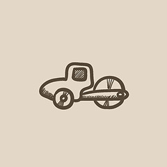 Image showing Road roller sketch icon.