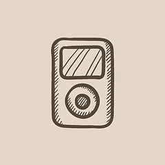 Image showing MP3 player sketch icon.
