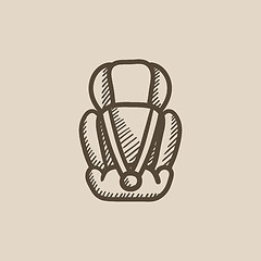 Image showing Baby car seat sketch icon.