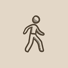 Image showing Pedestrianism sketch icon.