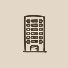 Image showing Residential building sketch icon.