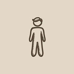 Image showing Businessman standing sketch icon.