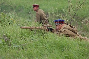 Image showing Soviet  uniform WW2 Historical military reenacting.