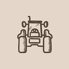 Image showing Tractor sketch icon.