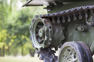 Image showing Caterpillars of the tank, close-up