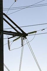 Image showing High-voltage power poles