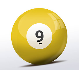 Image showing Number nine billiard ball