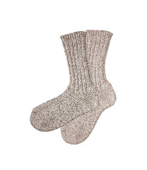 Image showing woollen socks pair isolated on white background