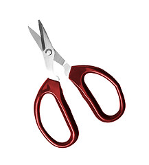 Image showing Red scissors isolated on a white background