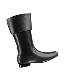 Image showing Black rubber boots isolated on white