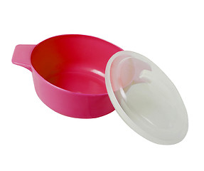 Image showing Red bowl on the white background