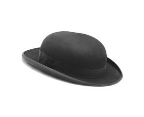 Image showing Black hat isolated on the white background